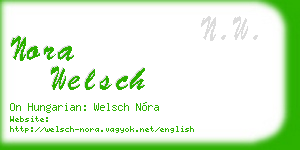 nora welsch business card